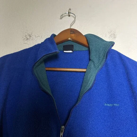 VTG Patagonia Capilene Sweater Men M Blue Outerwear Full Zip Fleece Gorpcore - Picture 5 of 11
